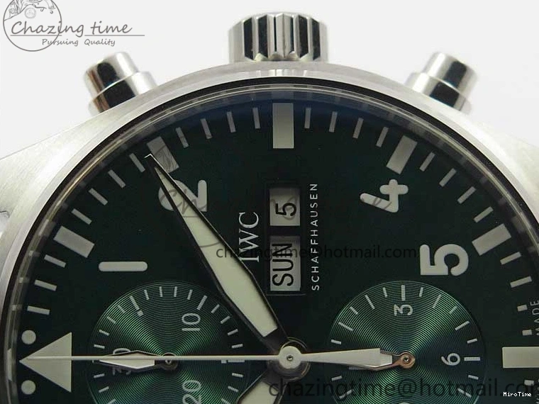 MIROTIME 0109 Pilot Chrono IW377726 ZF 1:1 Best Edition Green Dial on Brown Leather Strap A Trendsetting 7125